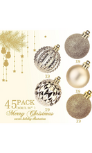 Load image into Gallery viewer, 45Pcs 6cm/2.36inch Christmas Balls Glitter Christmas Tree Ornaments Hanging Christmas Home Decorations for Home House Bar Party(Platinum/Gold)