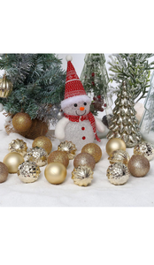 45Pcs 6cm/2.36inch Christmas Balls Glitter Christmas Tree Ornaments Hanging Christmas Home Decorations for Home House Bar Party(Platinum/Gold)