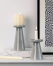 Load image into Gallery viewer, Ceramic Candle Holders for Pillar, Taper Candles, Grey Taper Candle Holder Large Candlestick Holders Set of 2 for Home Table Decor