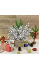 Load image into Gallery viewer, growleaf Christmas Tree Picks Berry Stems: 12 PCS Red Berry Picks Artificial Xmas Party Table Centerpiece Floral Arrangement Winter Holiday Decorations for DIY Crafts