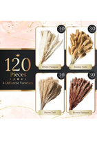 Load image into Gallery viewer, Dried Pampas Grass Decor - 120 Small Natural Pompous Grass Decor 17&quot; Pompas Floral Boho Flowers Large Bouquet.