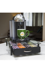 Insight Nespresso Vertuoline Coffee Pod Holder (Holds 40 Vertuo Coffee or Espresso Capsules)-- Tempered Glass Drawer (Coffee pods NOT Included. Does NOT fit K-Cups)