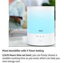 Load image into Gallery viewer, Humidifiers for Bedroom Large Room: 2.5L Top Fill Cool Mist Humidifiers for Home Kids Baby Nursery with Night Light | Ultrasonic Air Humidifier with Essential Oil Diffuser 28dB Whisper Quiet Adjustable Mist Auto Shut Off 12-30H Run Time