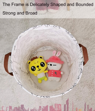 Load image into Gallery viewer, Laundry Basket Canvas Fabric Collapsible Organizer Basket for Storage Bin Toy Bins Gift Baskets Bedroom Clothes Children Nursery Hamper (Vehicle)