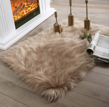 Load image into Gallery viewer, Faux Fur Rug, Fluffy Shaggy Area Rug Ultra Soft 2 x 3 Feet Rectangle Fur Rug Beige Fuzzy Rug Machine Washable Shag Rug, Nursery Decor Throw Rugs for Bedroom, Kids Room, Living Room