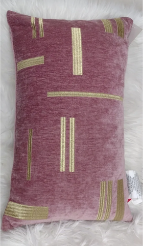 Liana Metallic Block Lurex Embroidered Chenille Pillow 12X20