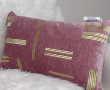 Load image into Gallery viewer, Liana Metallic Block Lurex Embroidered Chenille Pillow 12X20