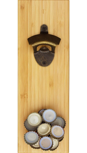 Totally Bamboo Wall Mounted Bottle Opener with Magnetic Cap Catcher 9