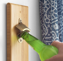 Load image into Gallery viewer, Totally Bamboo Wall Mounted Bottle Opener with Magnetic Cap Catcher 9