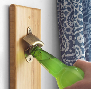 Totally Bamboo Wall Mounted Bottle Opener with Magnetic Cap Catcher 9