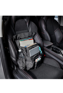 SURDOCA Car Front Seat Organizer with Cover, New Upgraded Car Seat File Organizer with Laptop Storage Stabilizing Side Straps Soft Adjustable Shoulder Strap, Office Passenger Seat Organizer Bag, Black