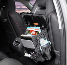 Load image into Gallery viewer, SURDOCA Car Front Seat Organizer with Cover, New Upgraded Car Seat File Organizer with Laptop Storage Stabilizing Side Straps Soft Adjustable Shoulder Strap, Office Passenger Seat Organizer Bag, Black