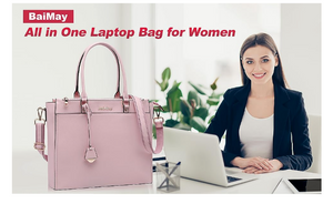 Baimay Laptop Bag,Laptop Bag for Women,17 Inch Tote Women 17.3 Inch, Pink.