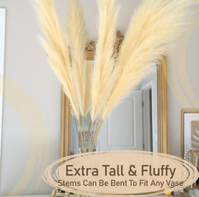Load image into Gallery viewer, Faux Pampas Grass Decor Tall 46 inch 3 Stem Grass Tall for Floor Vase, Large Pompas Grass Branches Plants I Floor Vase Filler for Home Boho Decorations.