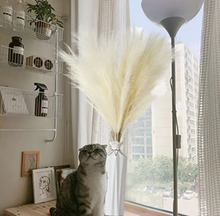 Load image into Gallery viewer, Faux Pampas Grass Decor Tall 46 inch 3 Stem Grass Tall for Floor Vase, Large Pompas Grass Branches Plants I Floor Vase Filler for Home Boho Decorations.