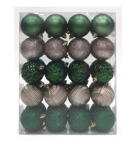 Holiday Home Shatterproof Christmas Ornaments - Green/Champagne