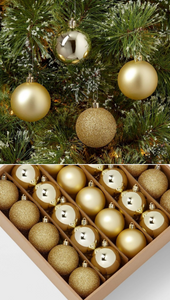 50ct Shatter-Resistant Round Christmas Tree Ornament Set - Wondershop