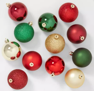 40ct Shatter-Resistant Round Christmas Tree Ornament Set - Wondershop