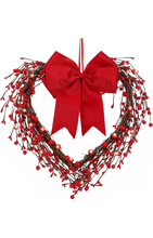 Load image into Gallery viewer, Heart Shaped Wreath for Front Door Valentines Door Wreath