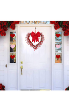 Load image into Gallery viewer, Heart Shaped Wreath for Front Door Valentines Door Wreath