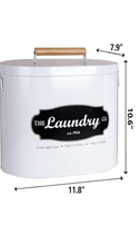 Load image into Gallery viewer, Laundry Pod Container with Lid - Metal Laundry Containers for Detergent Pods - Laundry Detergent Storage Container - Laundry Soap Container.