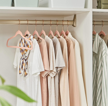 Load image into Gallery viewer, Hangers 25 Pack, Non-Slip Hangers with Rose Gold-Colored Swivel Hooks