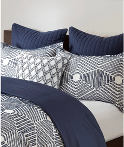 Ellipse Jacquard Cotton 3-Pc. Duvet Cover Set, Full/Queen