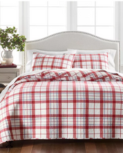 Load image into Gallery viewer, Martha Stewart Collection Windowpane Yarn-Dye Flannel Quilt, Full/Queen