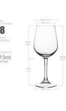 Load image into Gallery viewer, Fully Tempered Wine Glasses, Shock Resistant Wine Glass Set for Red or White Wine, Dishwasher Safe Stem Glasses for Restaurants, Bars, Home (Set of 8, 15.5 oz)