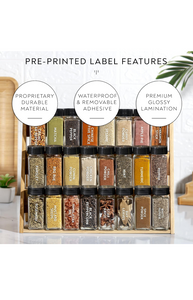 4oz 24Pack Glass Jars with 304 Minimalist Black Premium Spice Labels,