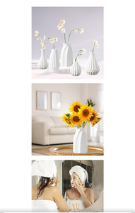5'' White Ceramic Bud Vases Set of 20,Small Vases in Bulk for Flowers,Modern...