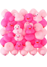 Load image into Gallery viewer, Jenaai 150 Pcs Pink Ribbon Rubber Ducks Breast Cancer Awareness Bathing Toy Bathtub Shower Toys Floating Ducks for Pool, Gifts Decorations October Breast Cancer Events, 75 Rose Pink and 75 Pastel Pink