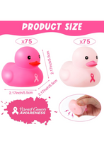 Load image into Gallery viewer, Jenaai 150 Pcs Pink Ribbon Rubber Ducks Breast Cancer Awareness Bathing Toy Bathtub Shower Toys Floating Ducks for Pool, Gifts Decorations October Breast Cancer Events, 75 Rose Pink and 75 Pastel Pink