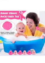 Load image into Gallery viewer, Jenaai 150 Pcs Pink Ribbon Rubber Ducks Breast Cancer Awareness Bathing Toy Bathtub Shower Toys Floating Ducks for Pool, Gifts Decorations October Breast Cancer Events, 75 Rose Pink and 75 Pastel Pink