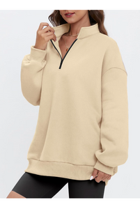 ATHMILE Womens Oversized Half Zip Pullover Long Sleeve Sweatshirt Quarter Zip Hoodie Sweater Teen Girls Fall Y2K Clothes