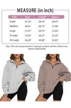 Load image into Gallery viewer, ATHMILE Womens Oversized Half Zip Pullover Long Sleeve Sweatshirt Quarter Zip Hoodie Sweater Teen Girls Fall Y2K Clothes