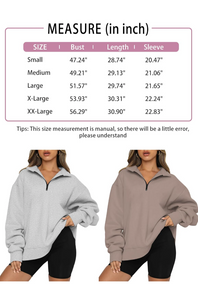 ATHMILE Womens Oversized Half Zip Pullover Long Sleeve Sweatshirt Quarter Zip Hoodie Sweater Teen Girls Fall Y2K Clothes