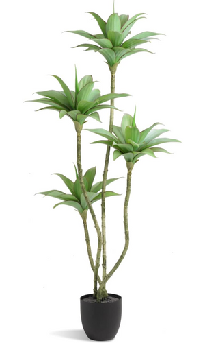 Artificial Trees Faux Water Lilies with 4 Heads in Pot 4 Ft Fake Tree Greenery Plants for Outdoor Indoor Decor