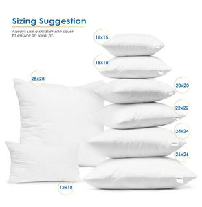 Nestl 24x24 Pillow Inserts - Throw Pillow Insert 24x24, 2 Pack Euro Pillows