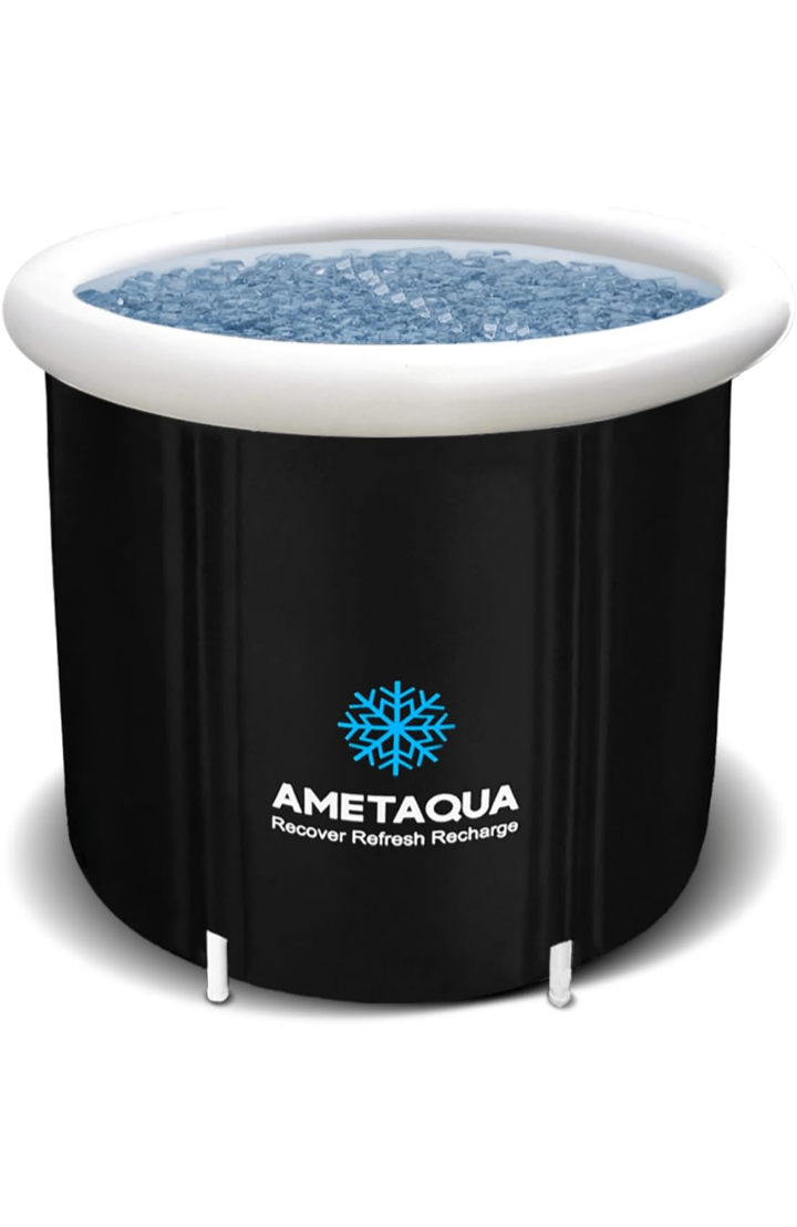 AMETAQUA Ice Bath Tub for Athletes Foldable Portable Cold Plunge Tub Outdoor Use Adult Size