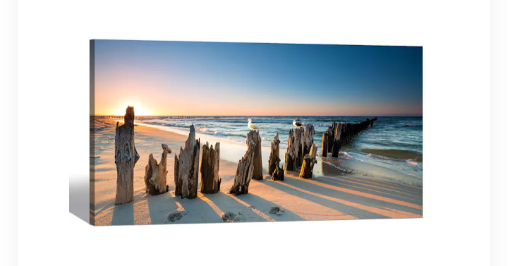 Beach Wall Art Canvas Room And Office 40 X 20 Inches. .