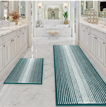 Load image into Gallery viewer, Bathroom Rugs and Mats Sets, 2 Piece Thick Absorbent Chenille Bath Mat Rug Set Non Slip, Soft Shaggy Bath Room Floor Mats for Bathroom, Machine Washable (22&quot; x 60&quot; Plus 20&quot; x 3O&quot;, Green)