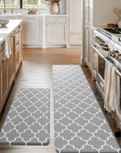 Load image into Gallery viewer, Anti Fatigue Kitchen Mats for Floor 2 PCS, Memory Foam Cushioned Rugs, Comfort Standing Desk Mats for Office, Home, Laundry Room, Waterproof &amp; Ergonomic, 17.3×30.3 &amp; 17.3×47, Grey Lantern
