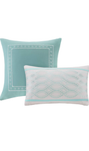 Load image into Gallery viewer, Intelligent Design Senna Comforter Set Twin/Twin XL Size - Aqua Blue/Gray, Damask – 4 Piece Bed Sets – All Season Ultra Soft Microfiber Teen Bedding - Great For Dorm Room and Girls Bedroom.