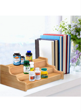 Load image into Gallery viewer, Spice Rack Kitchen Cabinet Organizer- 3 Tier Bamboo Expandable Display Shelf Yellow