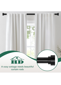 HEI! DEAR Black Curtain Rods 72 to 144 Inch(6-12FT),1 Inch Long Curtain Rod,Adjustable Heavy Duty Curtain Rods,Modern Decorative Drapery Rods,Telescoping Window Single Curtain Rod 36-150",Matte Black