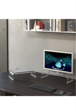 Load image into Gallery viewer, Acrylic Computer PC Laptop Monitor Stands Riser Clear 15” Desk Space Saving Stand Organizer Anti Cat Keyboard Protector Compatible with HP Acer LG Apple 13inch 14inch Laptops TVs &amp; other Electronics