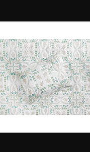 Set of 2 Embroidered Tile 100% Cotton King Sham,