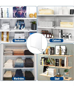 Acrylic Shelf Dividers for Closet Organization, Closet Shelf Organizer Closet Separator for Wood Shelves Clear Shelf Dividers for Closets (6 Pack)