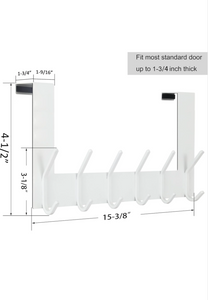 WEBI Over The Door Hooks,Over Door Towel Rack,Door Hanger,Door Coat Hanger,Door Coat Rack,Door Hooks for Hanging Clothes,Back of Door,White